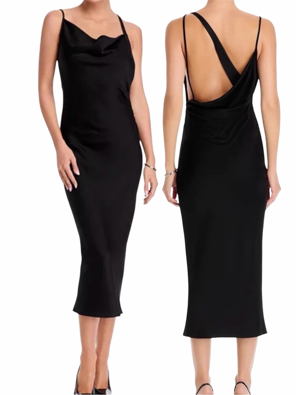 NWT $695 Naomi X 2.0 Detoure Black Satin Slip Dress is by Boss